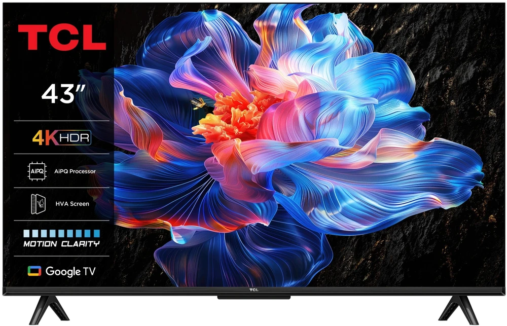 Televizorius TCL LED 4K TV | 43V6C | 43 | Smart TV | Google TV | UHD | Juodas