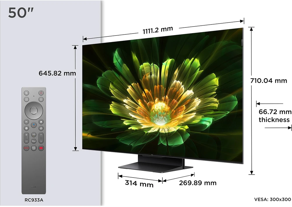 Televizorius TCL 50C79K QLED 50'' 4K Ultra HD Google TV