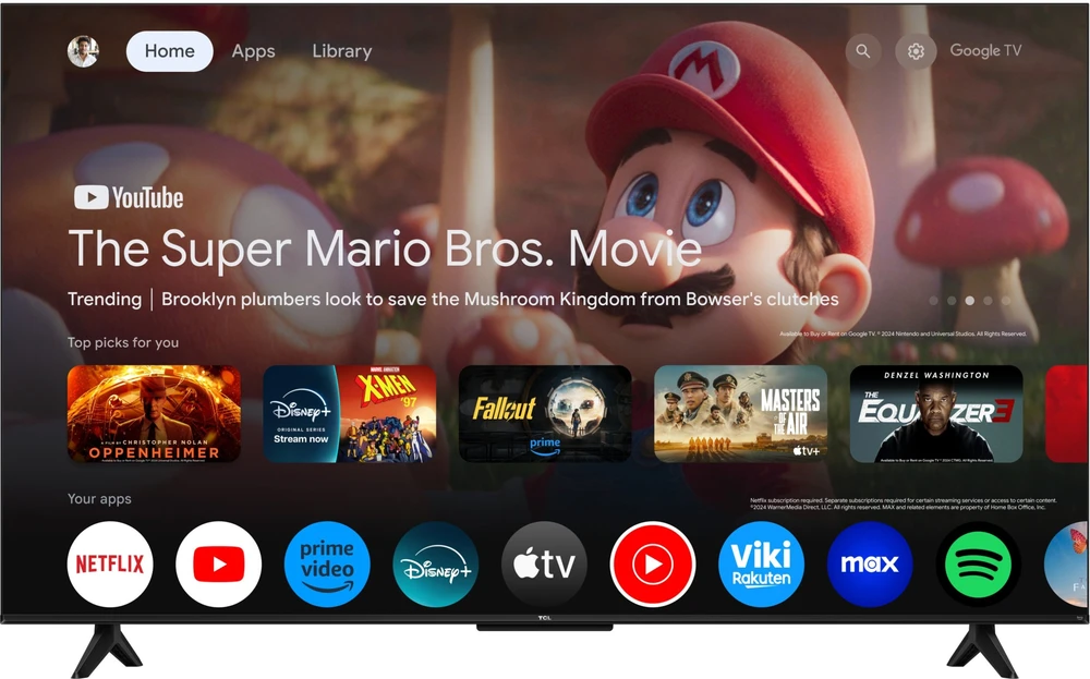 TCL 4K QLED televizorius | 50T69C | 50 | Išmanusis televizorius | „Google TV“ | UHD | Juodas