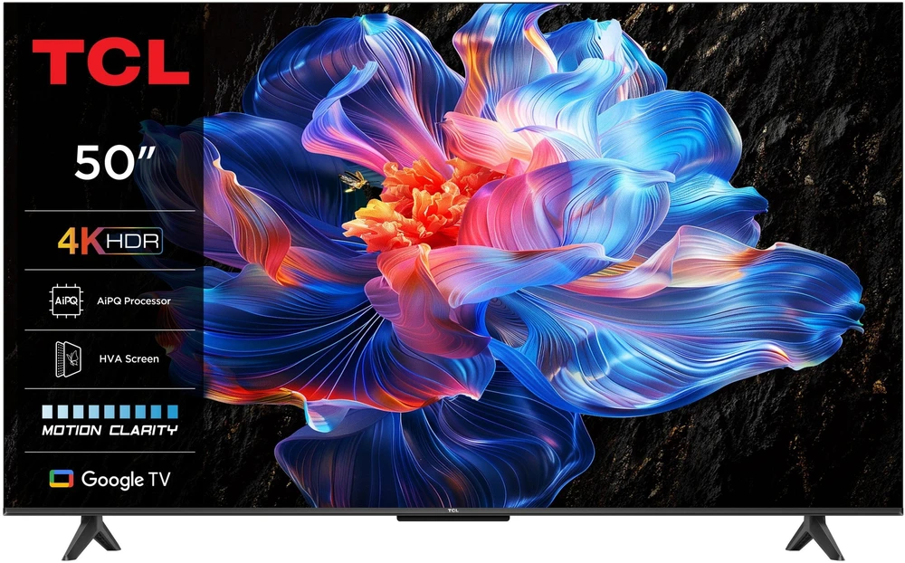 Televizorius TCL LED 4K TV | 50V6C | 50 | Smart TV | Google TV | UHD | Juodas