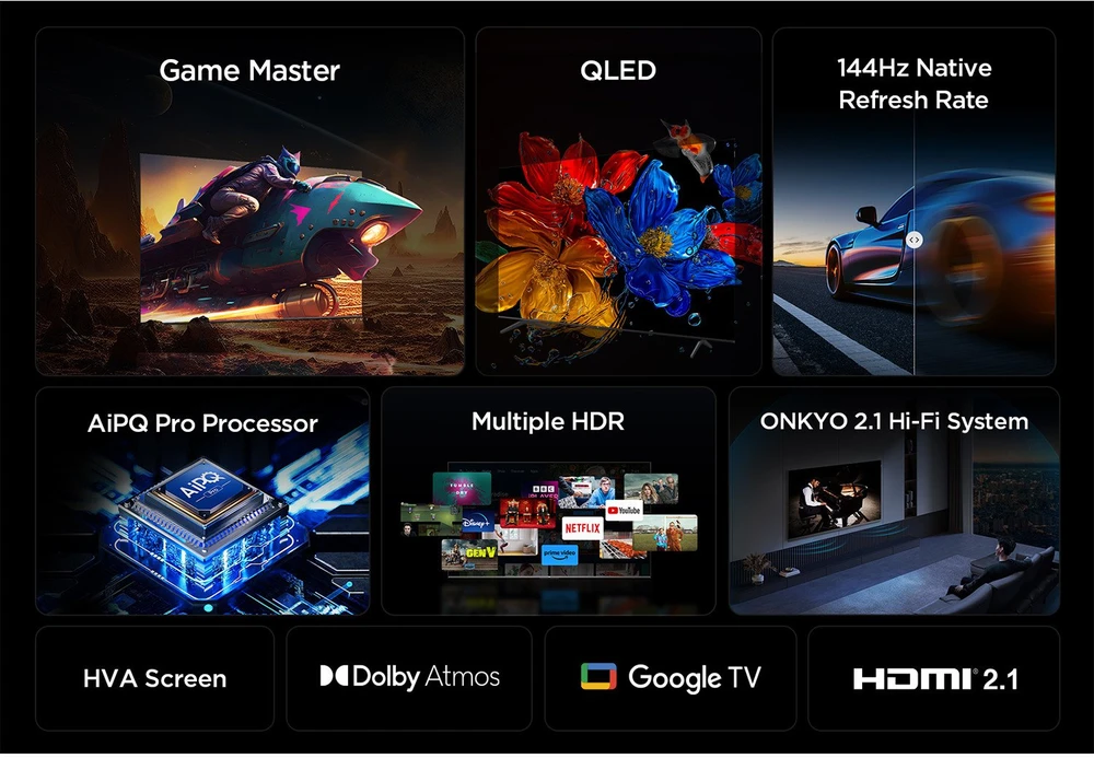 TCL P89K 98P89K televizorius 2,49 m (98") 4K „Ultra HD“ išmanusis televizorius „Wi-Fi“ metalinis 450 cd/m²