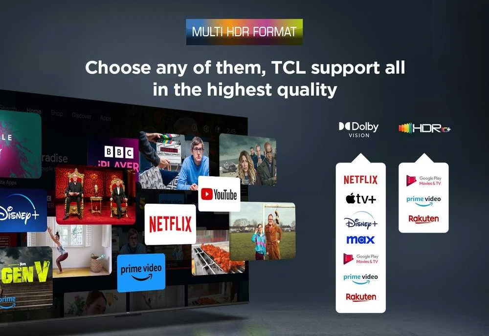 Televizorius TCL LED 4K TV | 50V6C | 50 | Smart TV | Google TV | UHD | Juodas