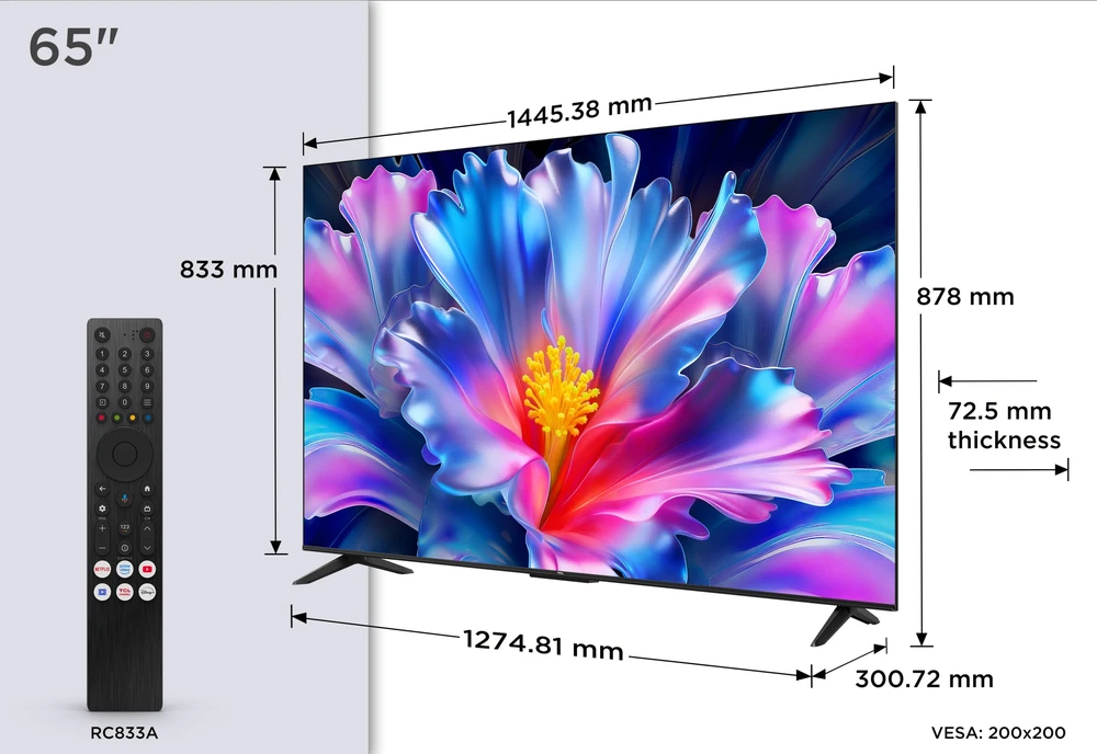 Televizorius TCL 65P6L 65" LED 4K 60Hz 2026
