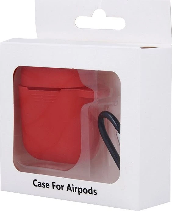 Greengo TelForceone "Airpods" / "Airpods 2" raudonas dėklas su kabliuku