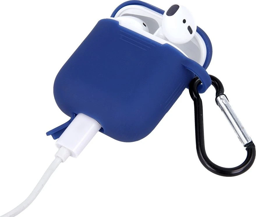 Greengo TelForceOne Dėklas ochronne su haczykiem do Airpods 1/2 tamsiai mėlyna