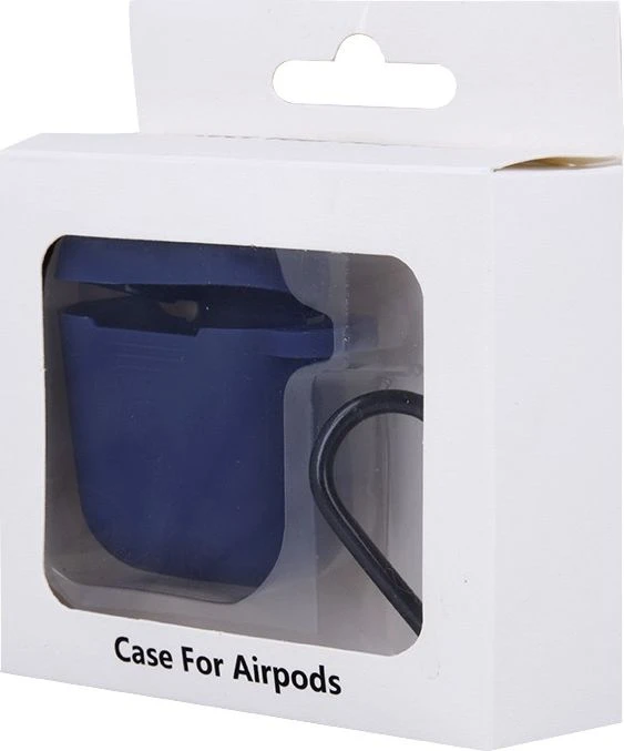 Greengo TelForceOne Dėklas ochronne su haczykiem do Airpods 1/2 tamsiai mėlyna