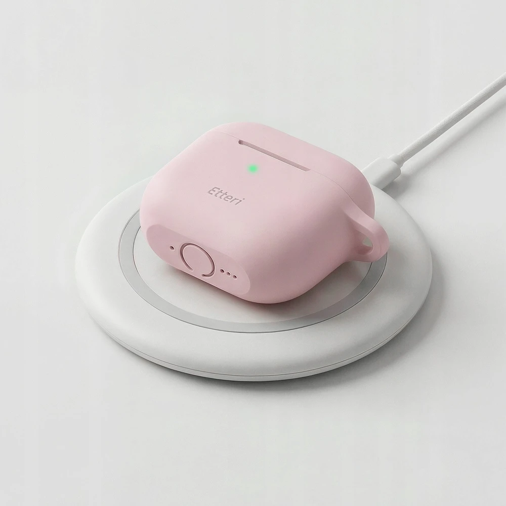 Etteri silikoninis dėklas AirPods 4 šviesiai rožinis