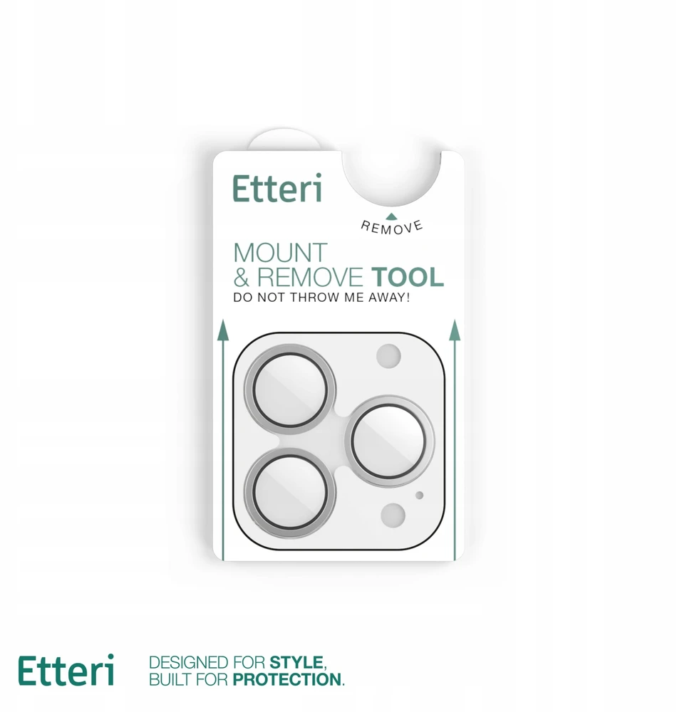 Telforceone Etteri camera lens protector for iPhone 15 Pro / 15 Pro Max titanium pilkas