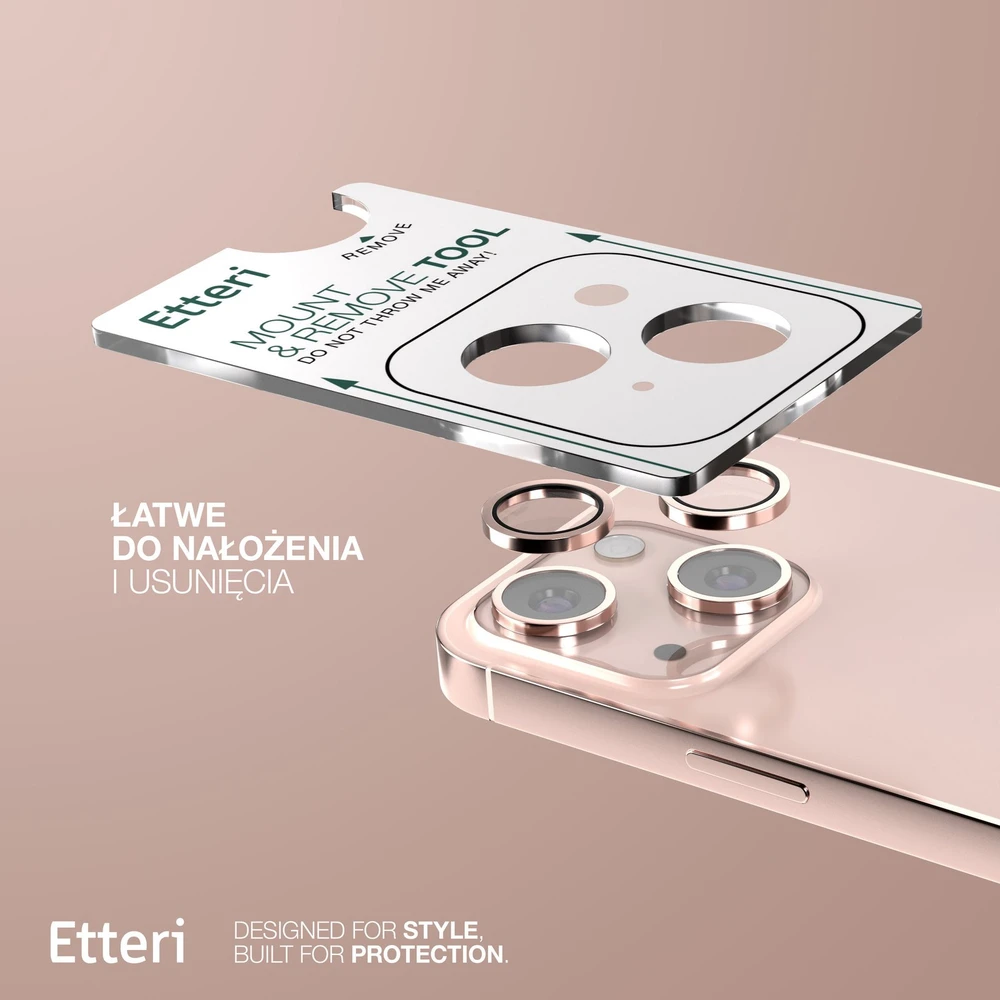 Telforceone Etteri fotoaparato objektyvo apsauga iPhone 16 / 16 Plus rožinė rožinė
