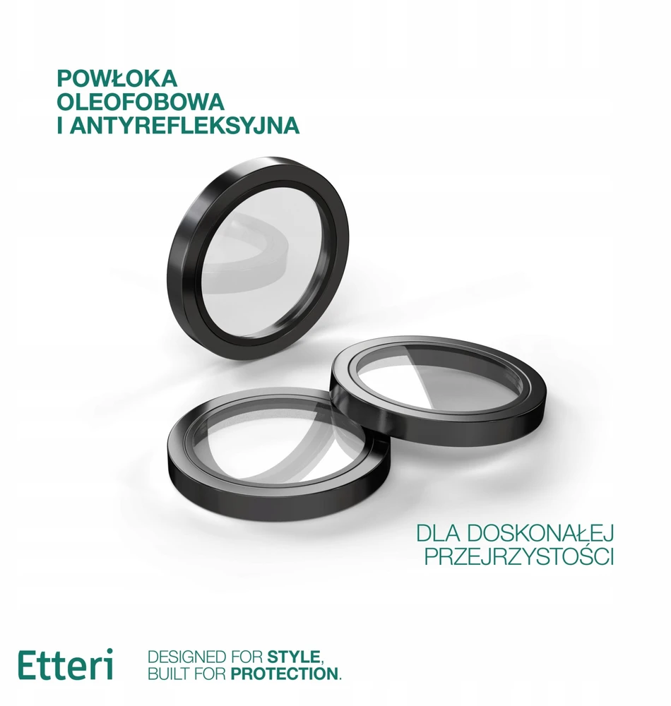 Telforceone „Etteri“ fotoaparato objektyvo apsauga, skirta iPhone 15 Pro / 15 Pro Max, juoda