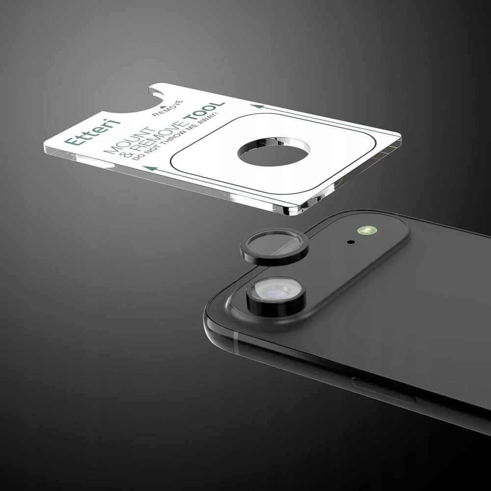 Telforceone „Etteri“ kameros objektyvo apsauga, skirta „iPhone 17 Air“, juoda