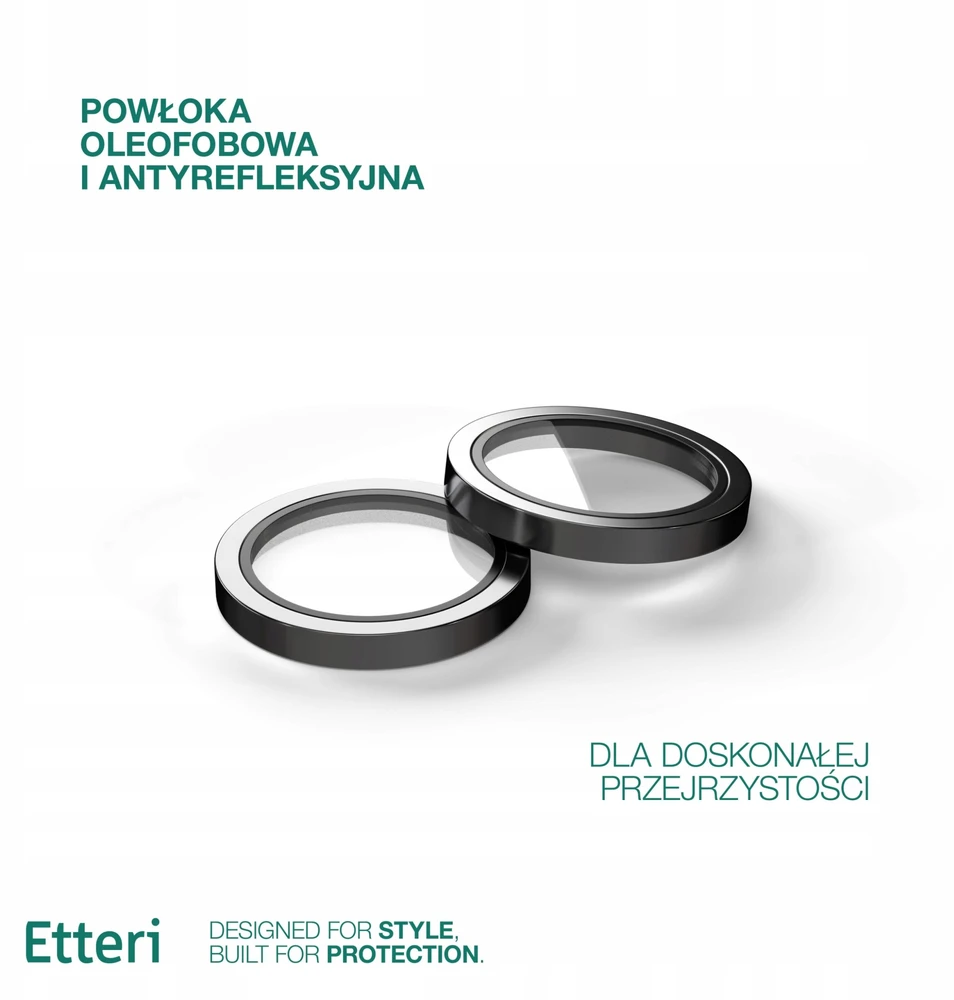 „Telforceone“ galinio fotoaparato objektyvo apsauga, skirta „iPhone 15 / 15 Plus“, juoda