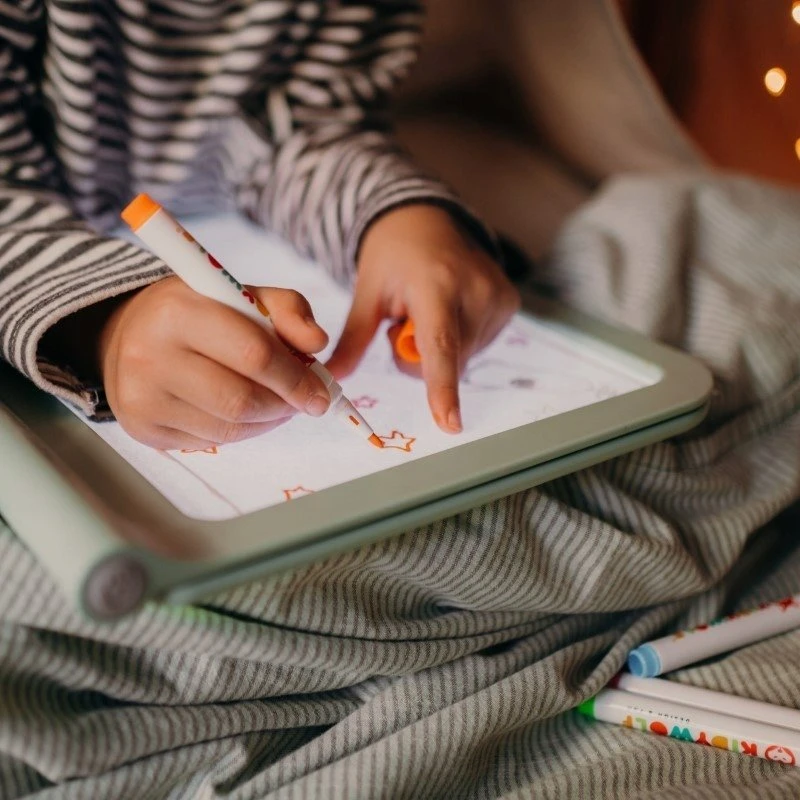 KIDYWOLF šviečianti dvipusė piešimo planšetė KIDYDRAW-PRO, žalia