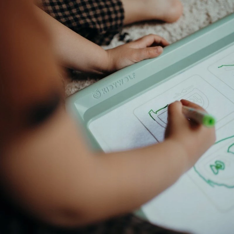 KIDYWOLF šviečianti dvipusė piešimo planšetė KIDYDRAW-PRO, žalia