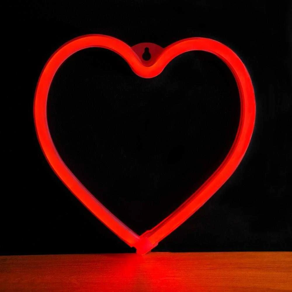 Neoninė LED šviesa HEART raudona šikšnosparnis + USB FLNE07 Forever Light