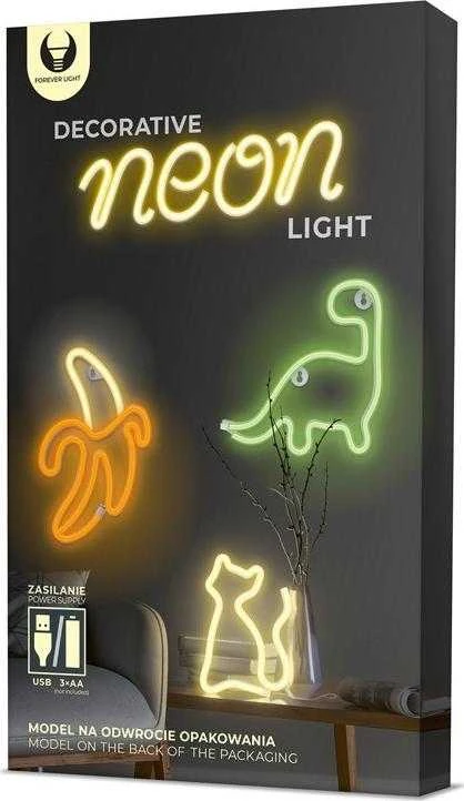 Neoninis LED šviestuvas BANANA baltas geltonas Bat + USB FLNE10 Forever Light