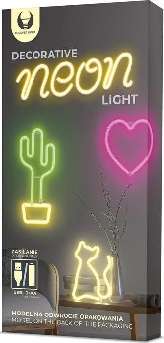 Neoninė LED lemputė BANGINIS šilta balta šikšnosparnis + USB FLNE09 Forever Light