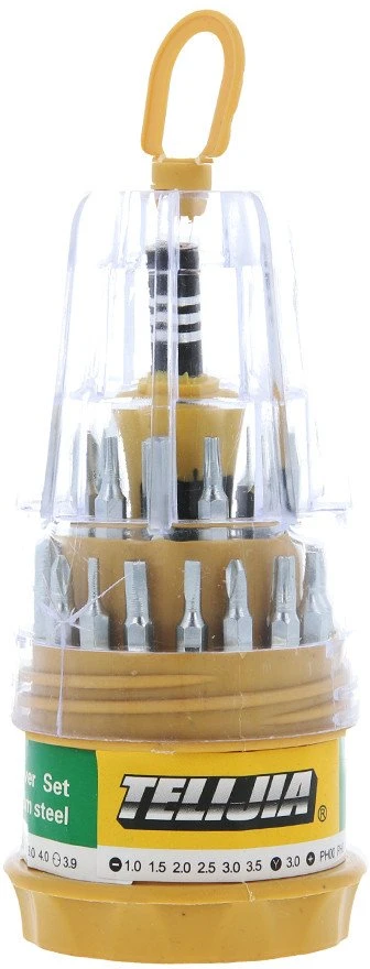 TelForceone Atsarginis tiksliųjų atsuktuvų rinkinys TORX 31 in 1 / iPhone