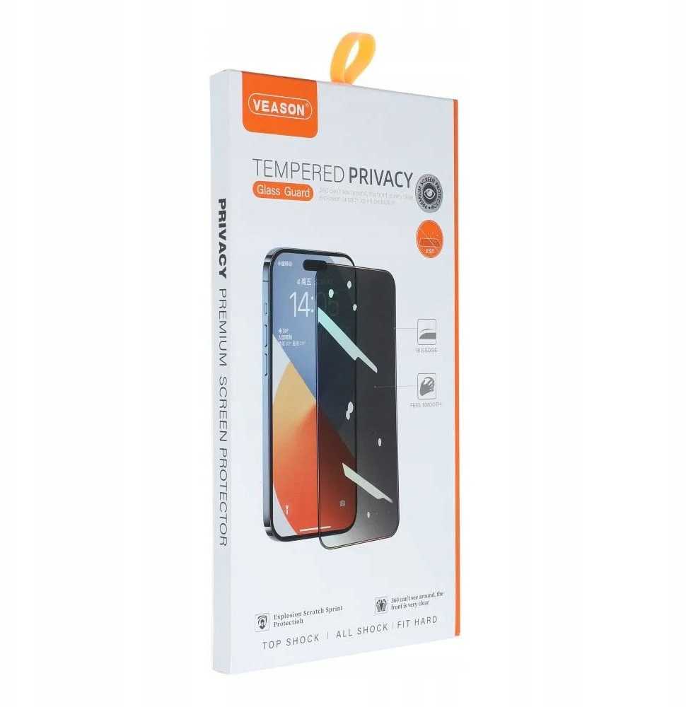 6D Pro Veason Privacy Glass - for Iphone 13 Pro Max / 14 Plus juodas