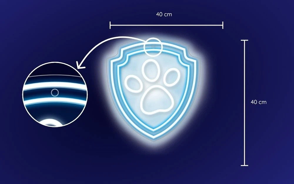 Pakabinamas šviestuvas Plastrol Pakabinamas neoninis LED "Paw Patrol" ant stiklo - Paw OW-130246