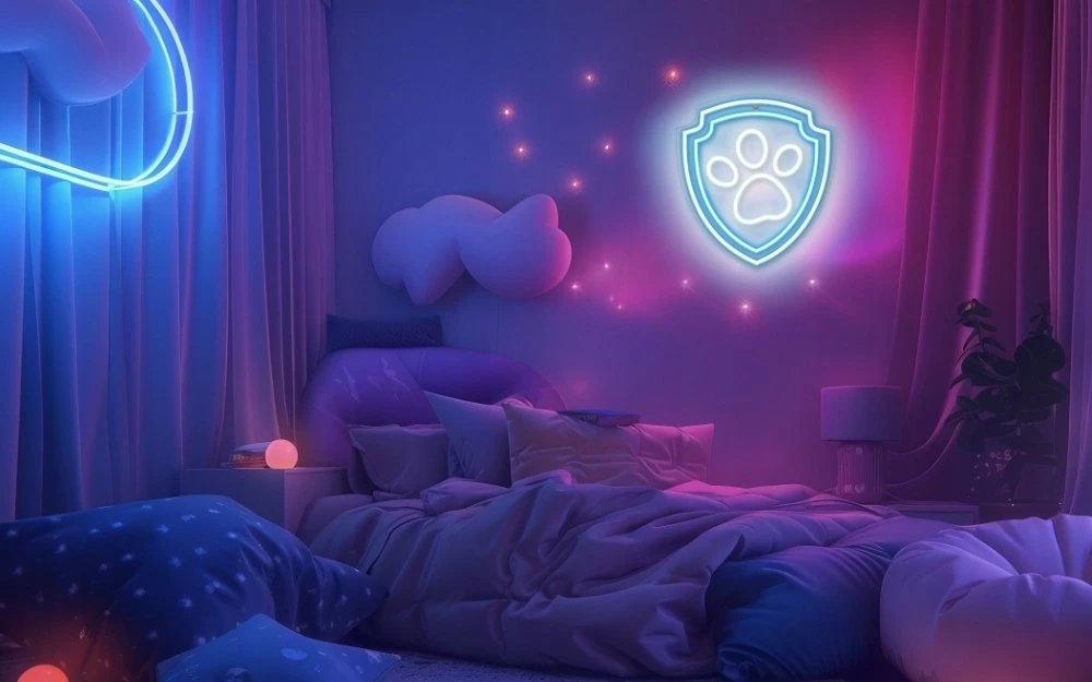 Pakabinamas šviestuvas Plastrol Pakabinamas neoninis LED "Paw Patrol" ant stiklo - Paw OW-130246