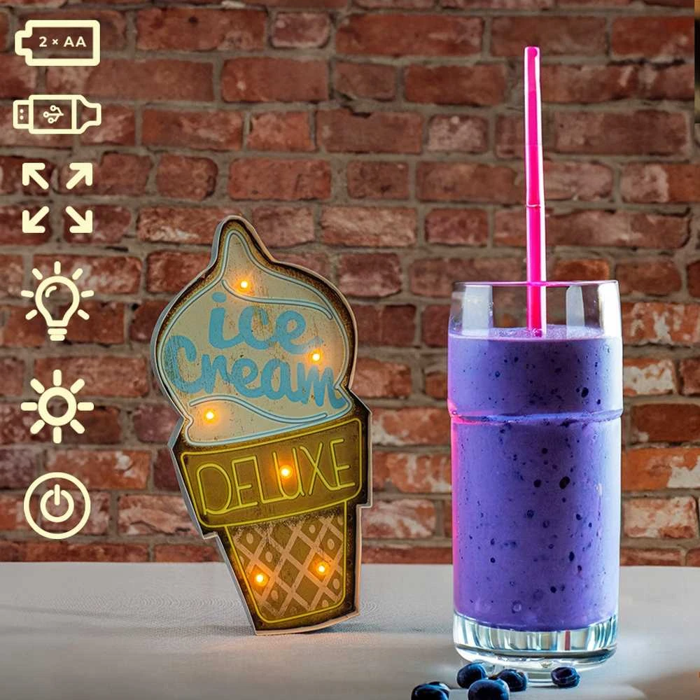 Sieninis šviestuvas TelForceone RETRO Metal Sign LED ledai"Forever" šviesiai