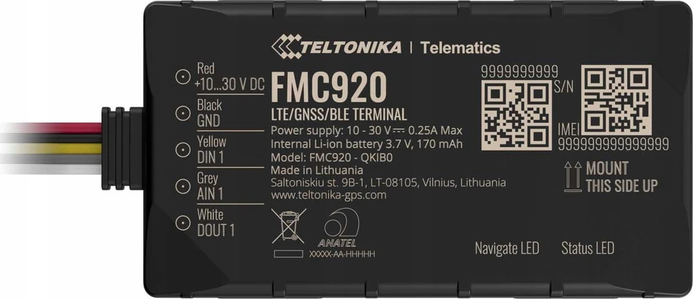 FMC920 4G TELTONIKA GPS SEKLYS, SIM kortelė: Nepridėti, Serveris : Nepridėti, PRO Serveris: Nepridėti