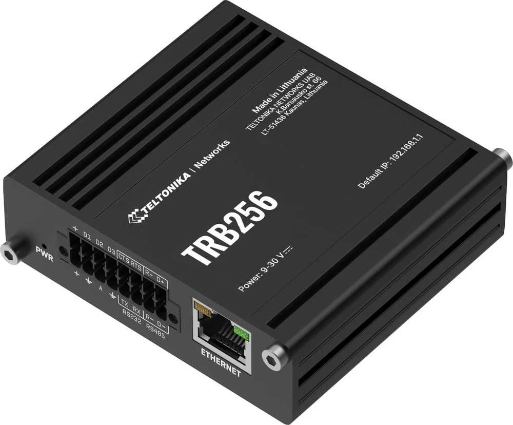 Teltonika | LTE M1/NB-IoT Maršrutizatorius | TRB256 | 10/100 Mbps Mbit/s | Ethernet LAN (RJ-45) jungtys 1 | Mesh Support No | MU-MiMO No | 4G