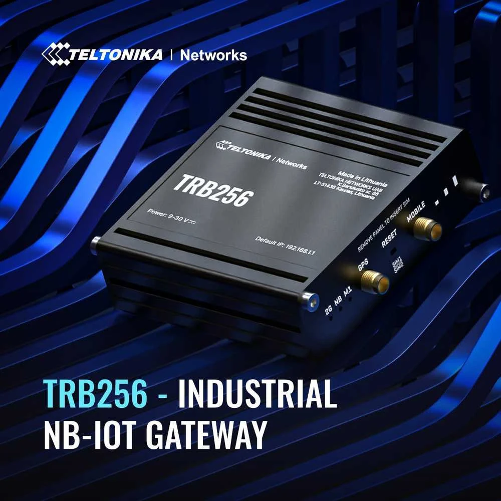 Teltonika | LTE M1/NB-IoT Maršrutizatorius | TRB256 | 10/100 Mbps Mbit/s | Ethernet LAN (RJ-45) jungtys 1 | Mesh Support No | MU-MiMO No | 4G
