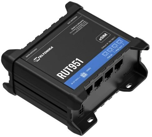 TELTONIKA RUT951 POE+ daiktų interneto maršrutizatorius 4G (CAT4) dviguba SIM 4X10/100 RJ45 WIFI be maitinimo šaltinio