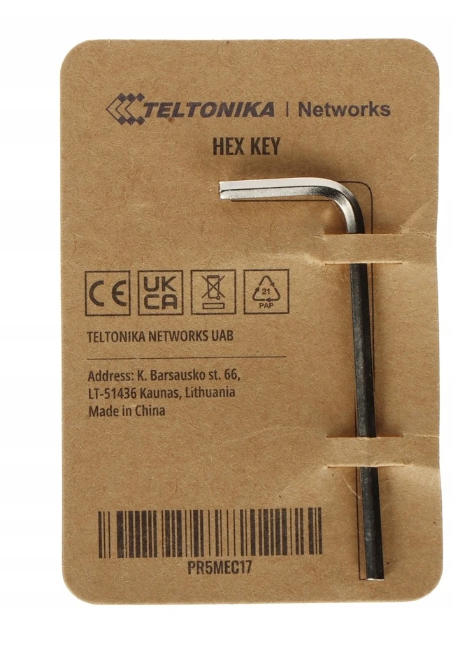 Teltonika Hex Key 19 x 53 x 2.5 mm Nickel Angled, Sidabrinis | PR5MEC17
