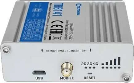 Maršrutizatorius LTE šliuzas: nėra „Wi-Fi“, 4G, įvestis / išvestis, „Micro USB“ | Teltonika | LTE šliuzas | TRB141 | nėra „Wi-Fi“ | Ethernet LAN (RJ-45) jungtys 0 | tinklelio palaikymas: ne | MU-MiMO: ne | 2G/3G/4G | antenos tipas: 1 x SMA, skirta LTE | 1 x virtuali tinklo sąsaja per „micro USB“