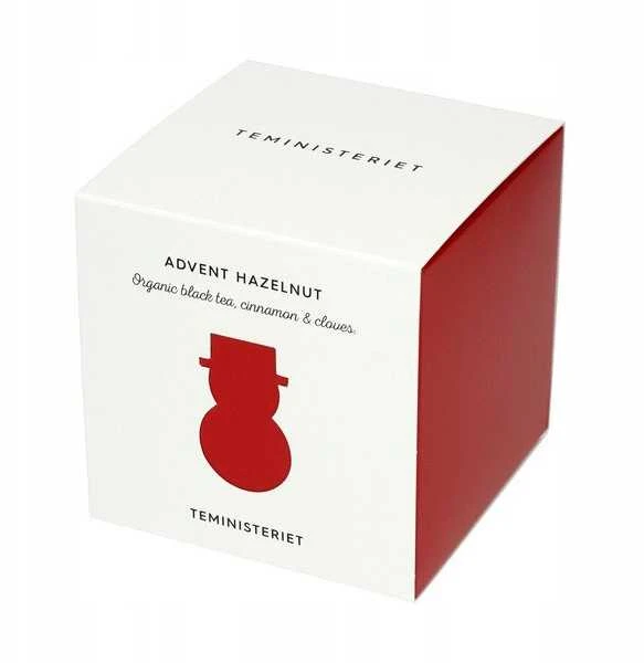 Teministeriet Advent Hazelnut arbata kubo pakuotėje