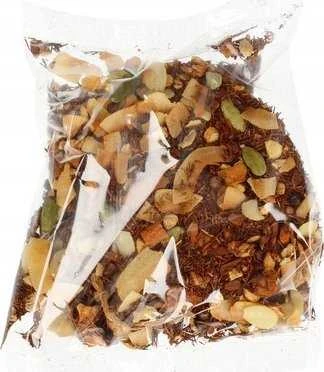 Rooibos arbata su kokosu ir imbieru permatomame maišelyje