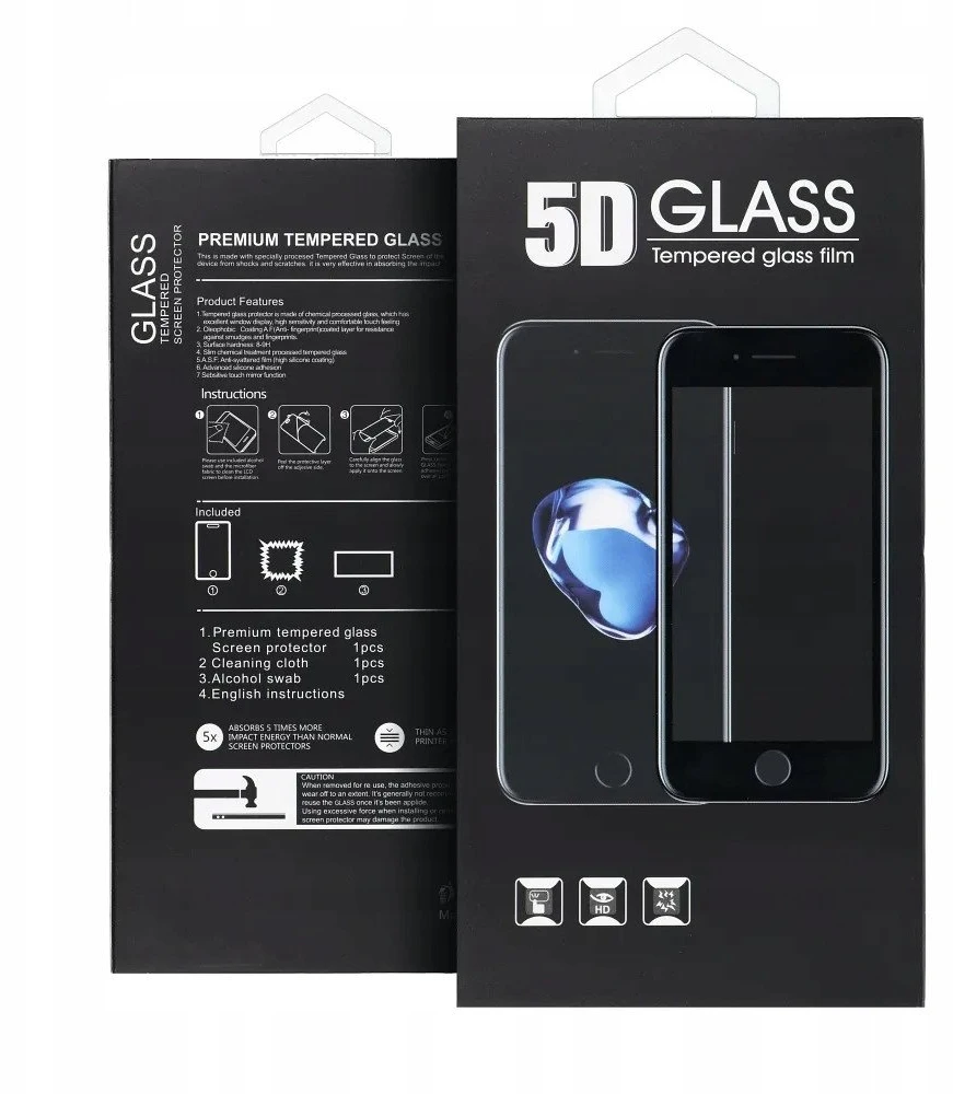 OEM 5D grūdintas stiklas Motorola Edge 50 Neo juodas