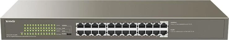 Šakotuvas Tenda TEG1124P-24-250W tinklo jungiklis Nevaldomas Gigabit Ethernet (10/100/1000) Maitinimas per Ethernet (PoE)