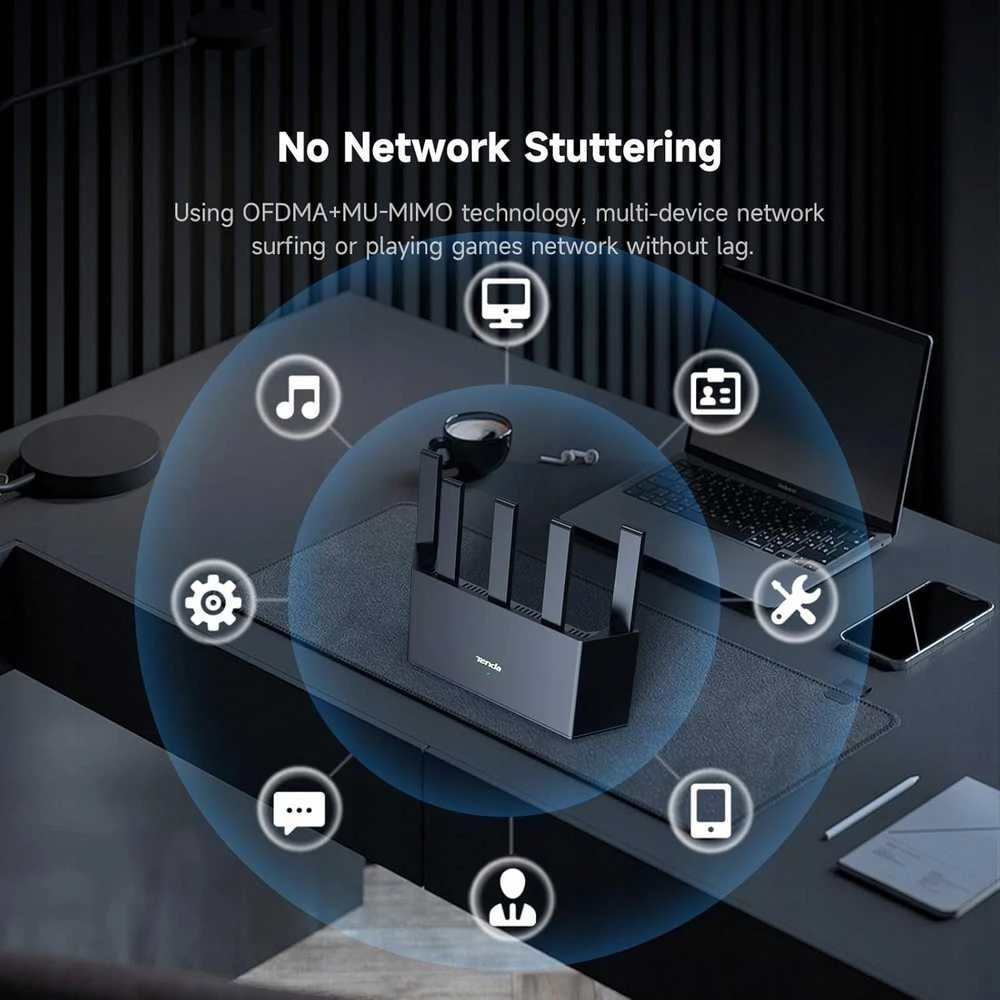Tenda TX12L Pro belaidis maršrutizatorius Gigabit Ethernet Dual-band (2,4 GHz / 5 GHz) Juodas