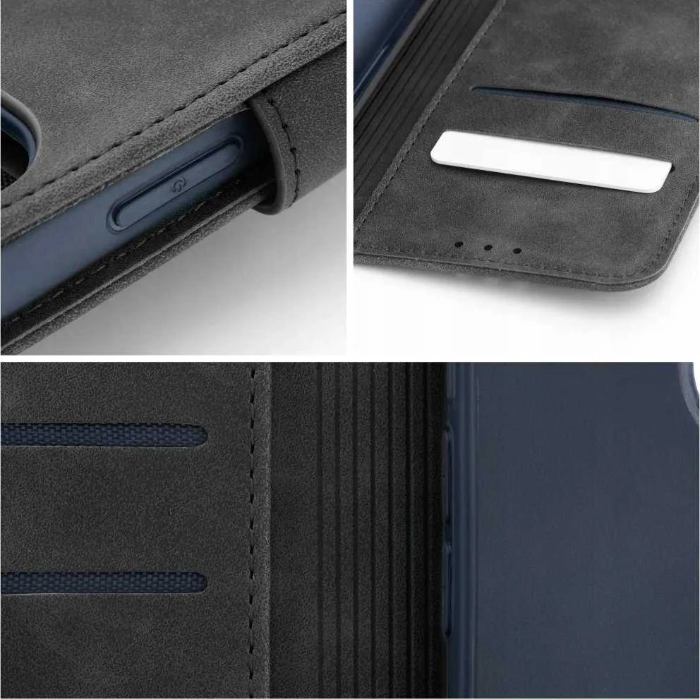Oem TENDER Book Dėklas skirtas Xiaomi Redmi Note 14 5G / 4G (GLOBAL - 163,25mm x 76,55mm x 8,16mm) juodos spalvos