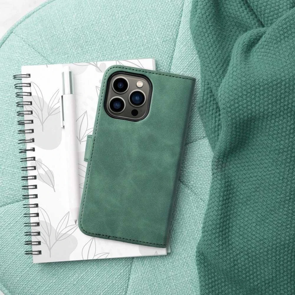 OEM atverčiamas dėklas iPhone 13 Tender Book žalias