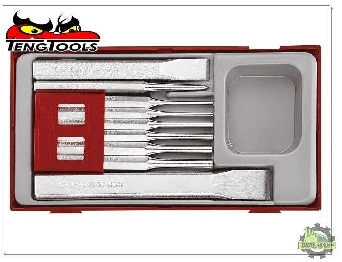 TengTools 9 dalių Kirstukų/skylmušių/žymeklių rinkinys Teng Tools TTPC09