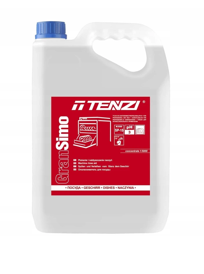 TENZI indų blizgiklis, skirta indaplovėms, Gran Simo, 5 l