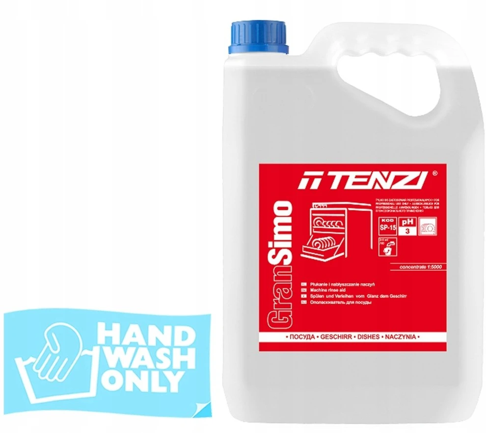 TENZI indų blizgiklis, skirta indaplovėms, Gran Simo, 5 l
