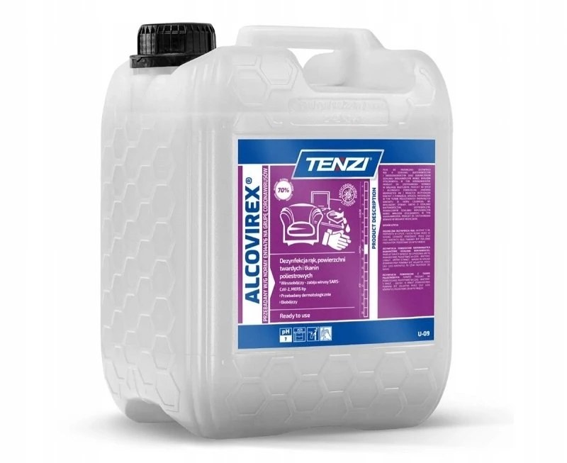 Tenzi Rankų, įrankių ir paviršių dezinfekavimo skystis TENZI, Alcovirex, 5 l