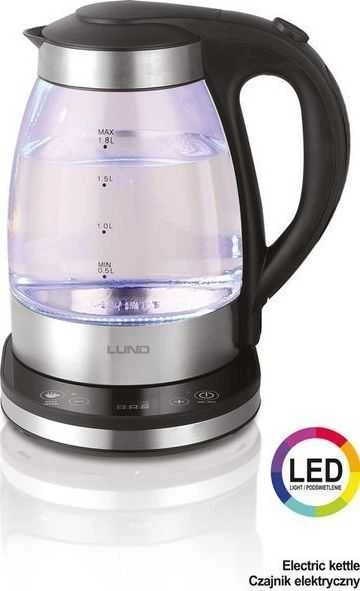 Virdulys LUND ELECTRIC LED STIKLINIS VIRDULIS 1,8L TEMPERATŪROS REGULIAVIMAS