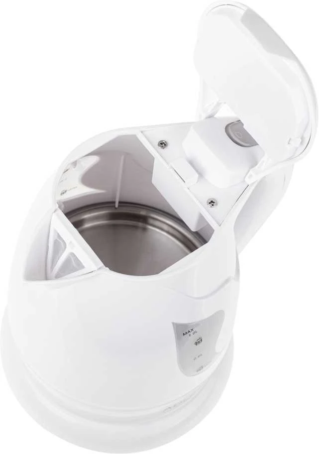 Adler AD 08 Standartinis virdulys, Plastikas, Baltas, 850 W, 1 L, 360° sukamasis pagrindas