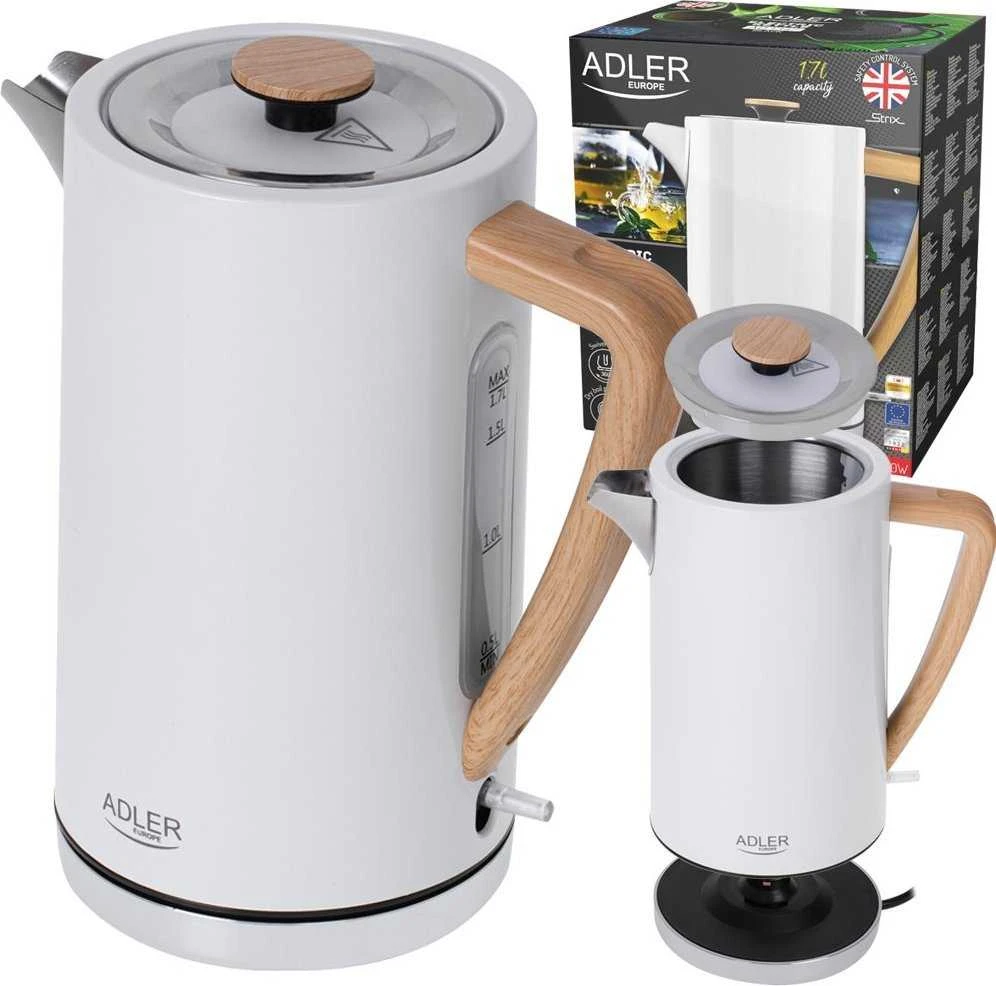 Adler | Virdulys | AD 1347w | Electric | 2200 W | 1.5 L | Nerūdijantis plienas | 360° rotational base | Baltas