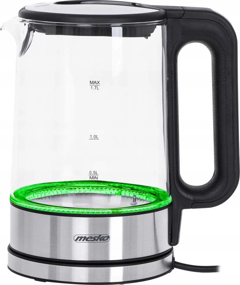 Mesko | Virdulys | MS 1301b | Electric | 1850 W | 1.7 L | Glass | 360° rotational base | Juodas