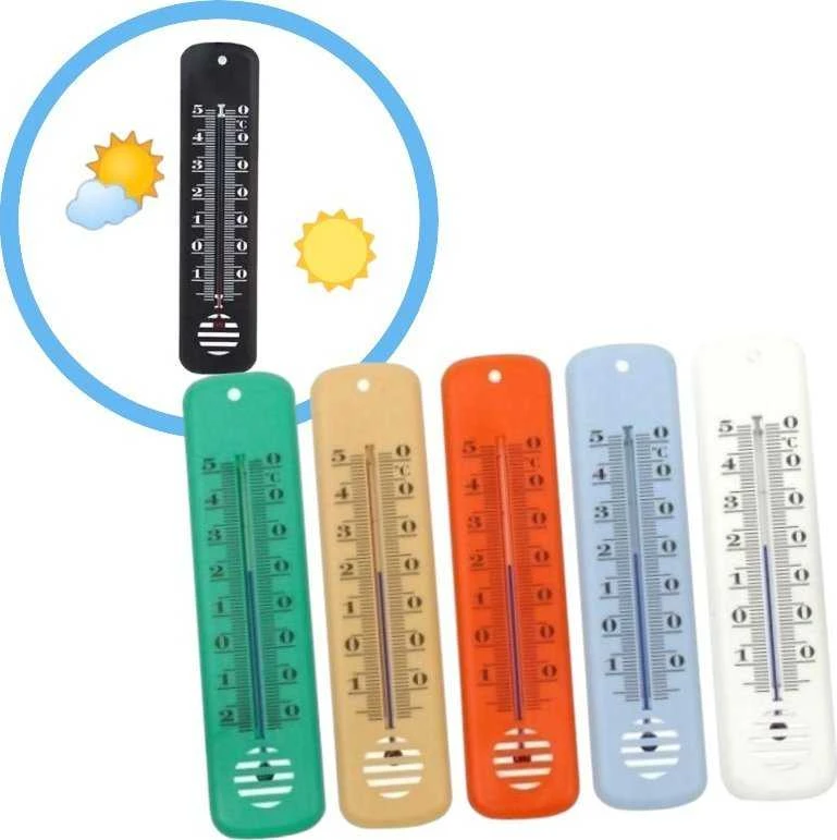 Plastikinis vidaus patalpų termometras, 35x145, atsitiktinė spalva