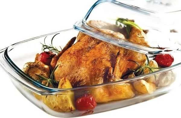 Termisil Stačiakampis stiklinis kepimo indas su dangčiu, 5.5 l bendra talpa, borosilikatinis stiklas, saugus orkaitei ir šaldikliui, universalus kepimo indas troškiniams