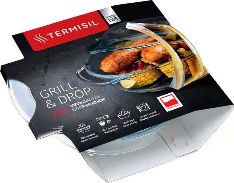 Termisil Karščiui atsparus indas Termisil grilis ir Drop 2,4 l